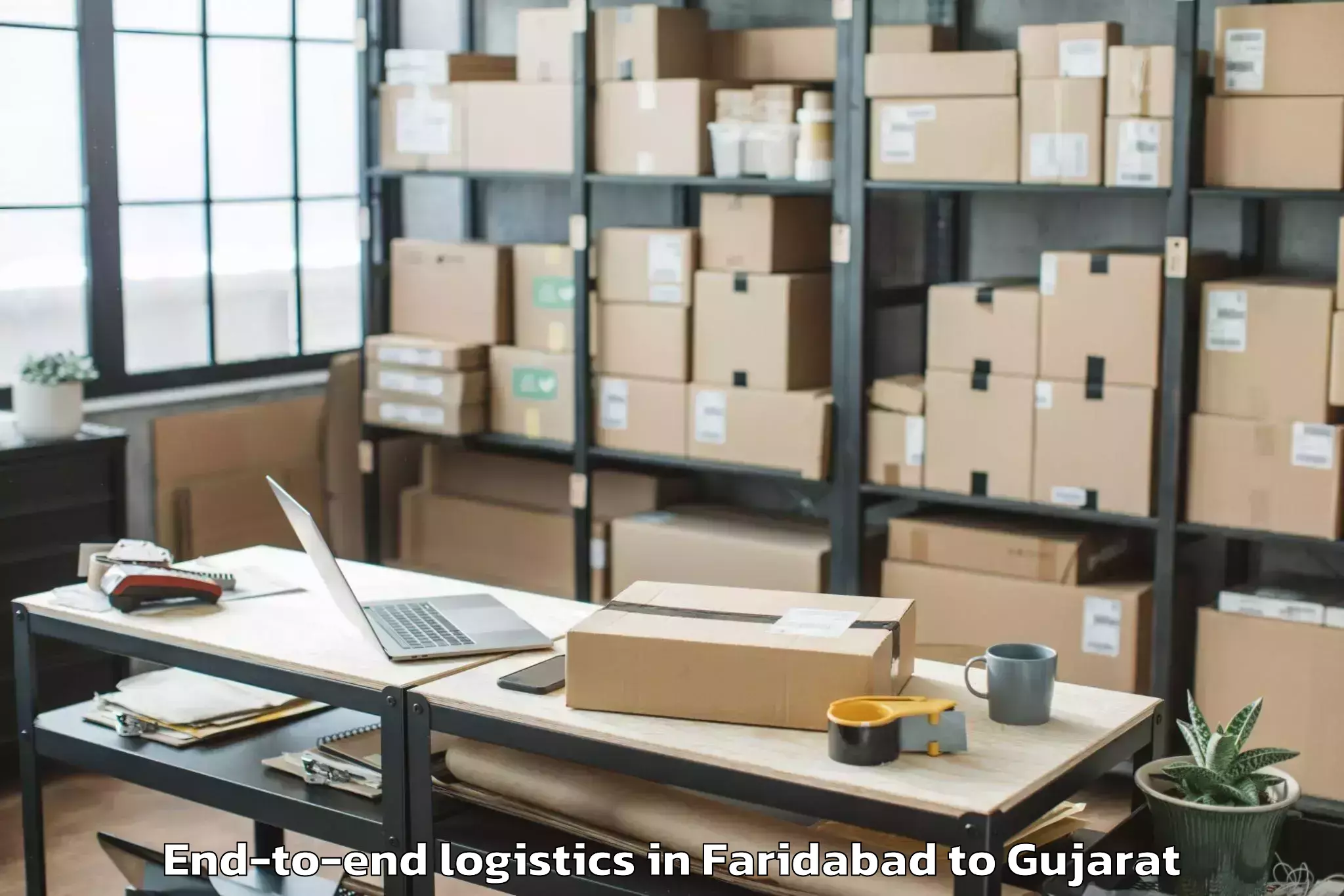 Reliable Faridabad to Deendayal Port Trust End To End Logistics